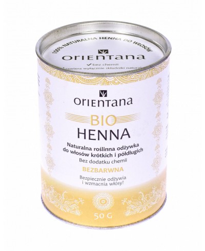 Bio Henna BEZBARWNA ODŻYWKA do włosów półdługich i krótkich 50g ORIENTANA