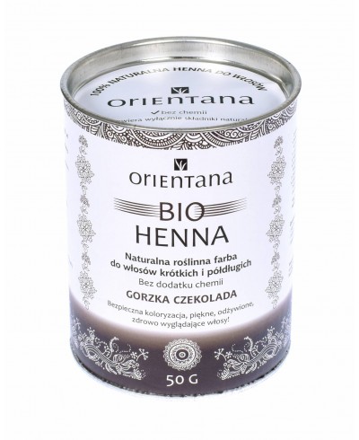 Bio Henna GORZKA CZEKOLADA do włosów półdługich i krótkich 50g ORIENTANA