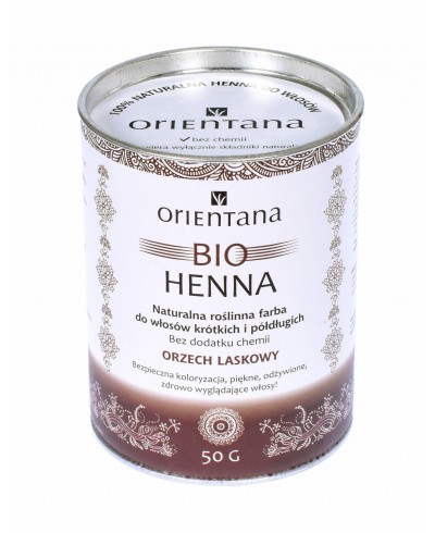 Bio Henna ORZECH LASKOWY do włosów półdługich i krótkich 50g ORIENTANA