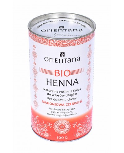 Bio Henna MAHONIOWA CZERWIEŃ do włosów długich100g ORIENTANA