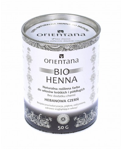 Bio Henna HEBANOWA CZERŃ do włosów półdługich i krótkich 50g ORIENTANA