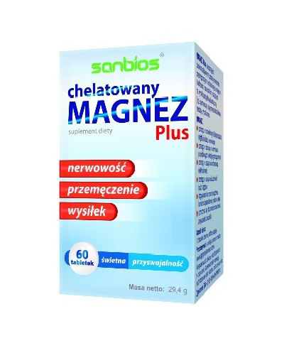 Magnez Plus chelatowany SANBIOS 60 tabletek