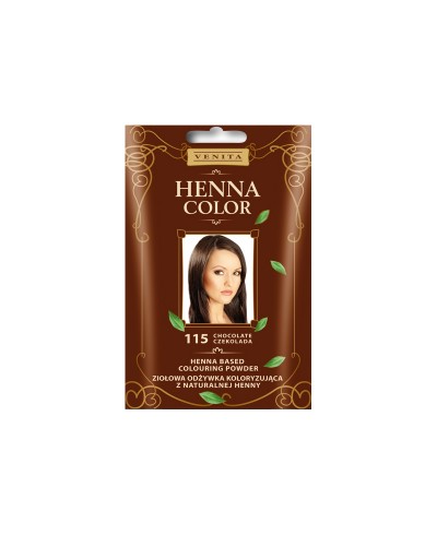 Ziołowa odżywka koloryzująca 115 CZEKOLADA do włosów Henna Color VENITA 75 ml