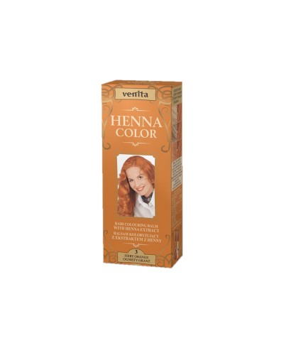 Balsam Koloryzujący 3 OGNISTY ORANŻ do włosów  Henna Color VENITA 75 ml