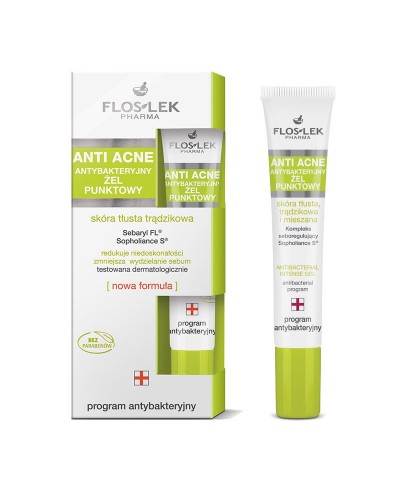 Żel punktowy antybakteryjny do twarzy Anti Acne FLOS - LEK 12 ml