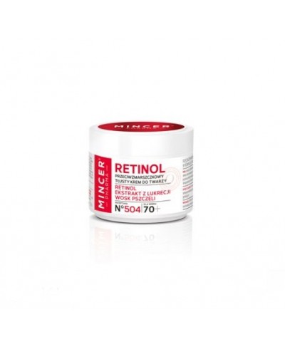 Krem do twarzy, przeciwzmarszczkowy, wyrównujący koloryt 70+ Retinol MINCER PHARMA 50 ml