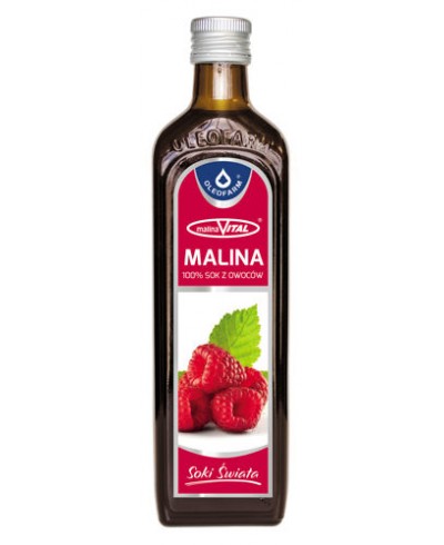 Sok naturalny 100% z malin OLEOFARM 490 ml