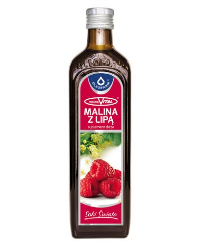 Sok naturalny 100% z malin OLEOFARM 490 ml