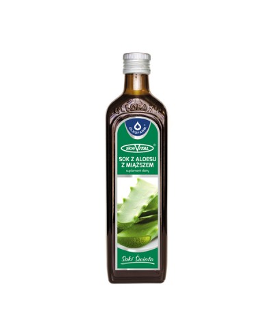 Sok naturalny 100% z aloesu z miąższem OLEOFARM 0,5 l