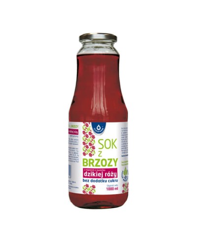 Sok z brzozy z naparem z dzikiej róży bez cukru OLEOFARM 300 ml