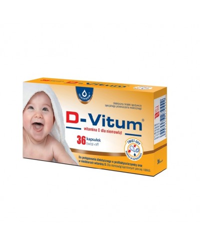 Witamina D dla niemowląt D - Vitum OLEOFARM 48 kapsułek "twist-off"
