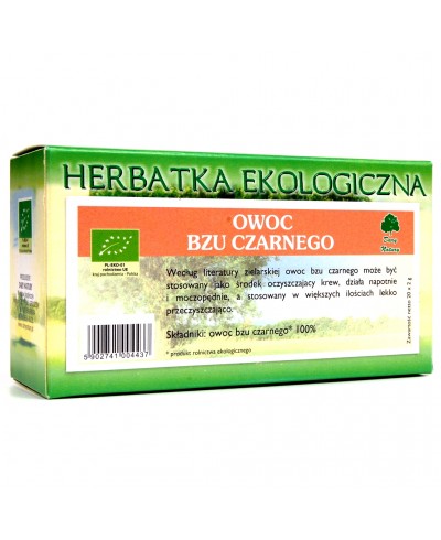 Herbatka ekologiczna ekspresowa czarny bez owoc DARY NATURY