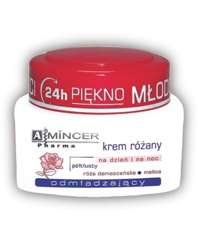 Krem różany na dzień i na noc, półtłusty, odmładzający